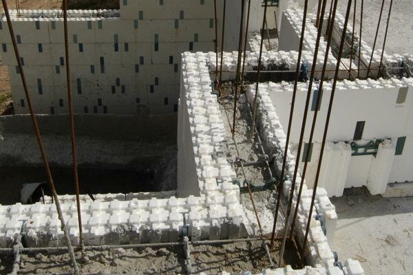 Pripildymo sudarantys ertmes su betono procesas