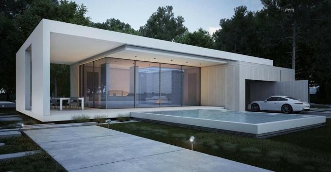 Į minimalizmo stiliaus namas