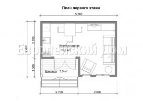 Vienas aukštų namas barbekiu 5x4 modernaus stiliaus